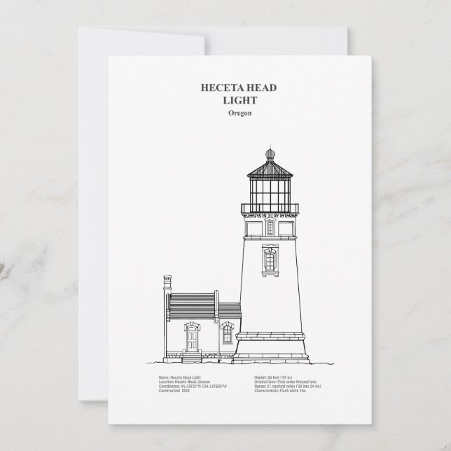 Heceta Head Lighthouse - Oregon - BD Thank You Card (Front)