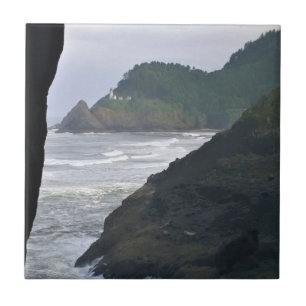 Heceta Head Lighthouse & Sea Lions, OR Tile