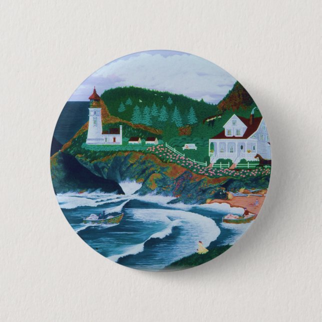 Heceta Lighthouse 6 Cm Round Badge (Front)