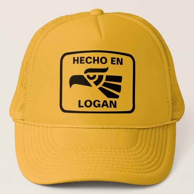Hecho en Logan personalizado custom personalised Trucker Hat (Front)