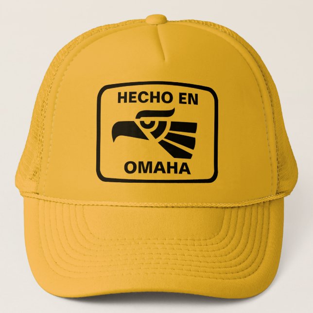 Hecho en Omaha personalizado custom personalised Trucker Hat (Front)
