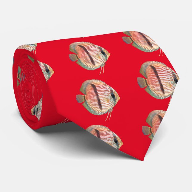 Heckel Blue Discus Tie (Rolled)