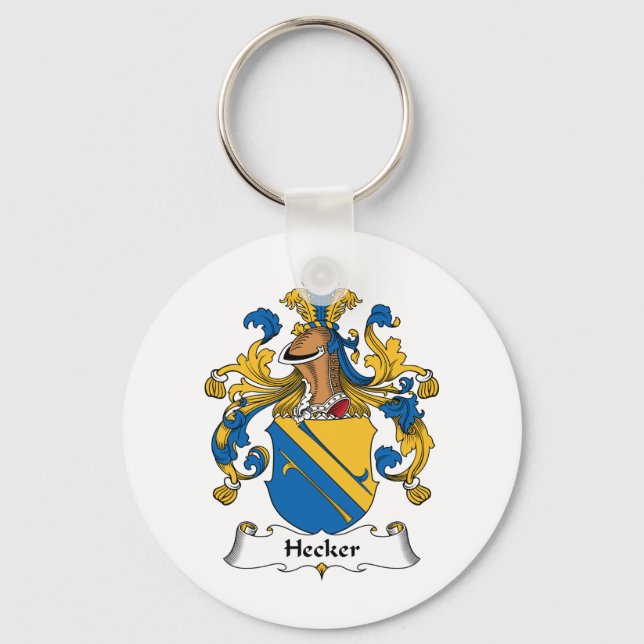 Hecker Family Crest Key Ring (Front)