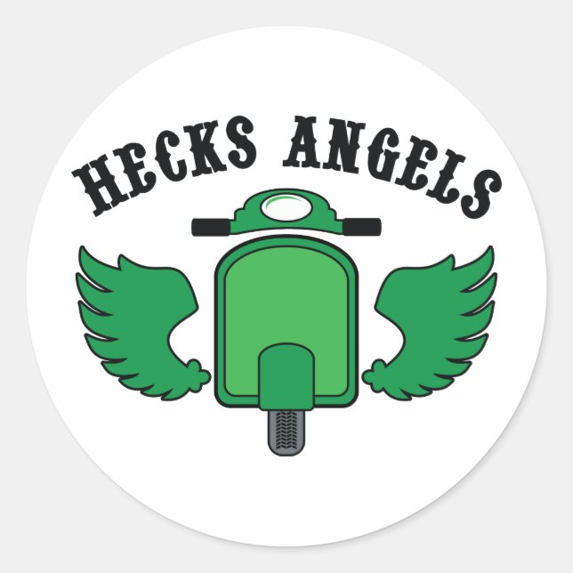 Heck's Angels Classic Round Sticker (Front)
