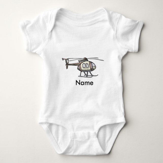 Hectic Helicopter Baby Romper Baby Bodysuit (Front)