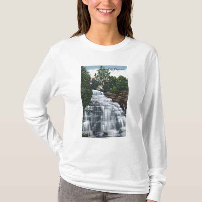 Hector Falls near Seneca Lake View T-Shirt (Front)