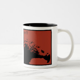 Hector takes her coffee jet black Two-Tone coffee mug