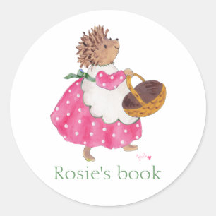 Heddy Hedgehog bookplate Classic Round Sticker