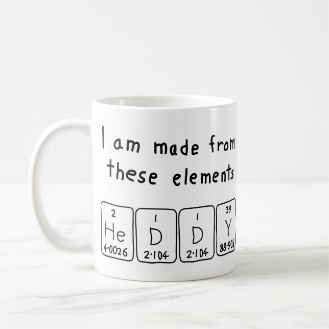 Heddy periodic table name mug (Left)