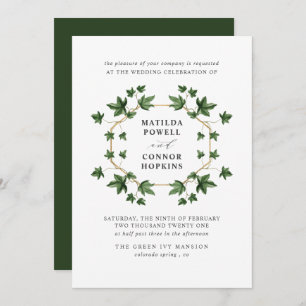Hedera    Forest Ivy Botanical geometric Wedding Invitation