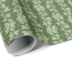 Hedera Ivy Vines - botanical green L_D pattern. Wrapping Paper