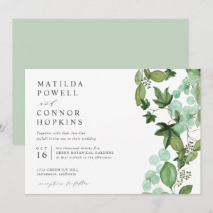 Hedera Modern IVY Garden Botanical Wedding Invitation