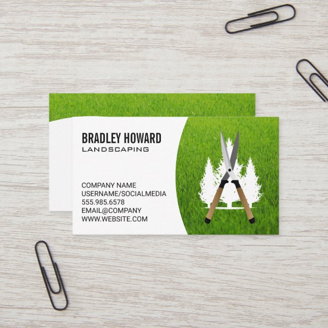 Hedge Clipper | Gardening Tool | Trees Business Card (Front/Back In Situ)