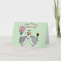 Hedge Hog Anniversary Card