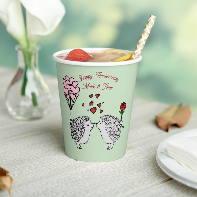 Hedge Hog Anniversary Paper Cups (Insitu)
