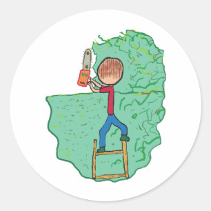 Hedge Trimming Classic Round Sticker
