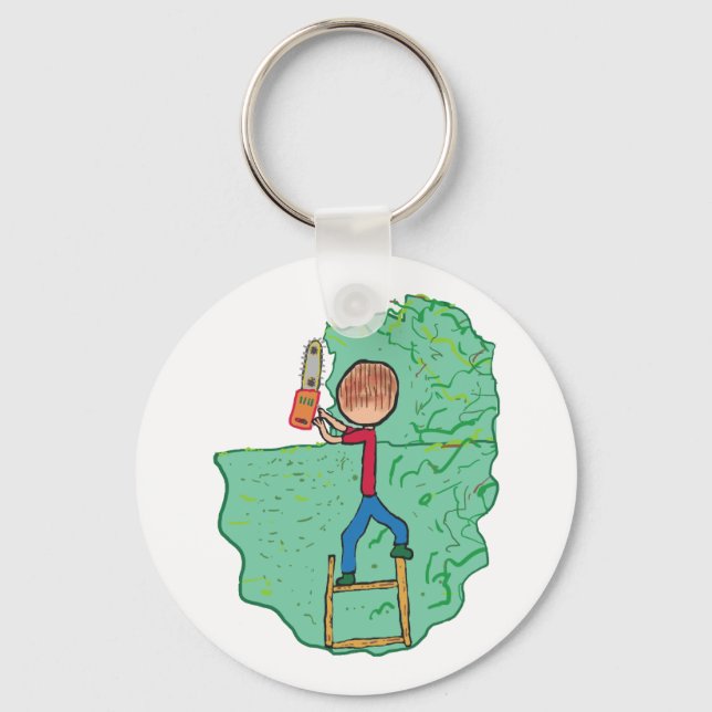 Hedge Trimming Key Ring (Front)