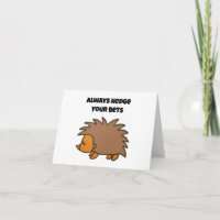 Hedge Your Bets Hedgehog Funny Gambling Cartoon