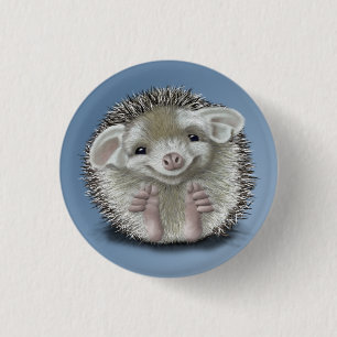 Hedgehog 3 Cm Round Badge