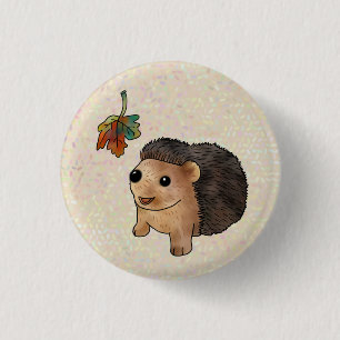 hedgehog 3 cm round badge