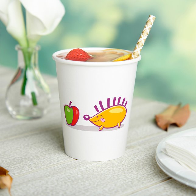 Hedgehog And An Apple Paper Cups (Creator Uploaded)