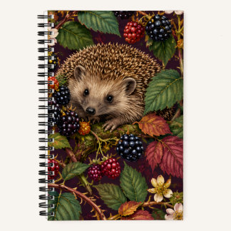 Hedgehog and Blackberry Brambles Softcover Notebook