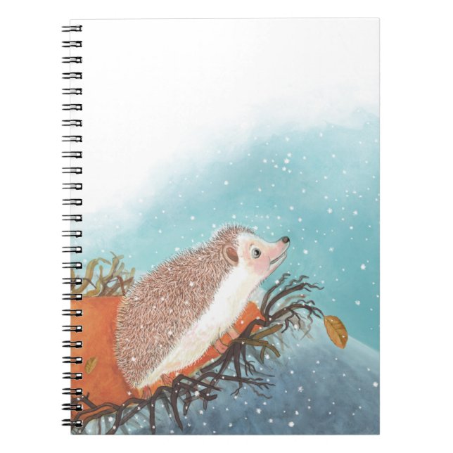 Hedgehog and first snowflakes  notebook (Front)