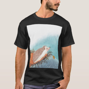 Hedgehog and first snowflakes T-Shirt