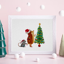Hedgehog and Mouse Christmas Tree