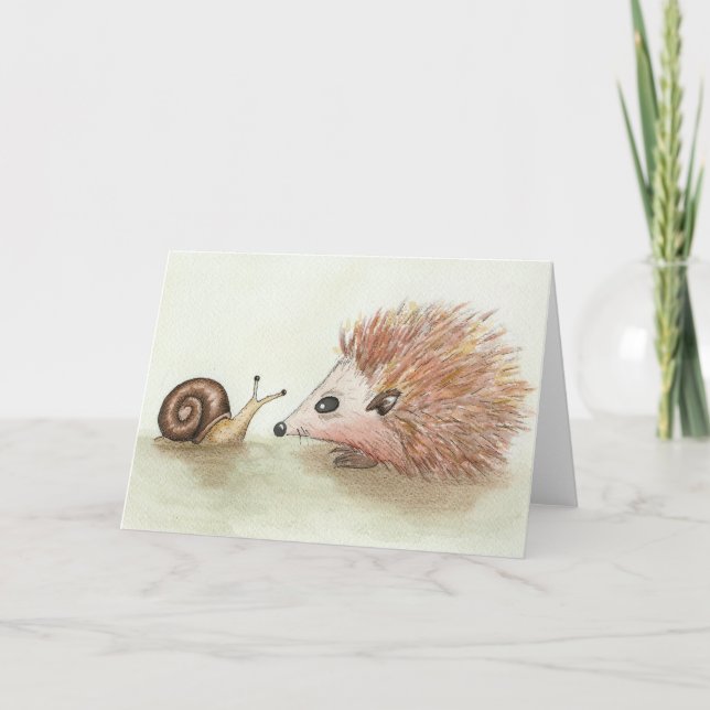 Hedgehog and Snail Card (Front)