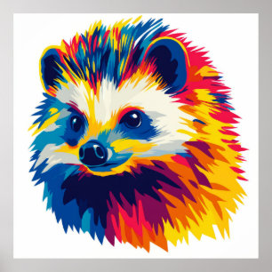 Hedgehog Animal Illustration Watercolour Painting Poster