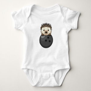 Hedgehog at Bowling with Bowling ball Baby Bodysuit