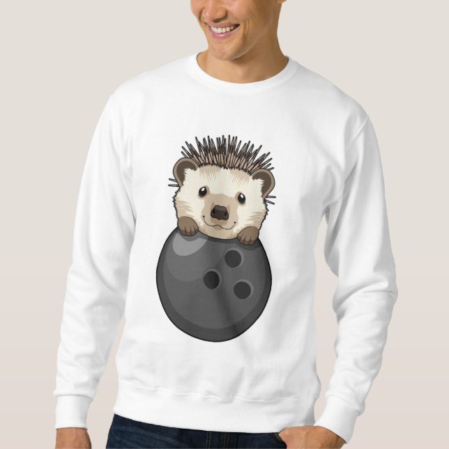Hedgehog at Bowling with Bowling ball Sweatshirt (Front)