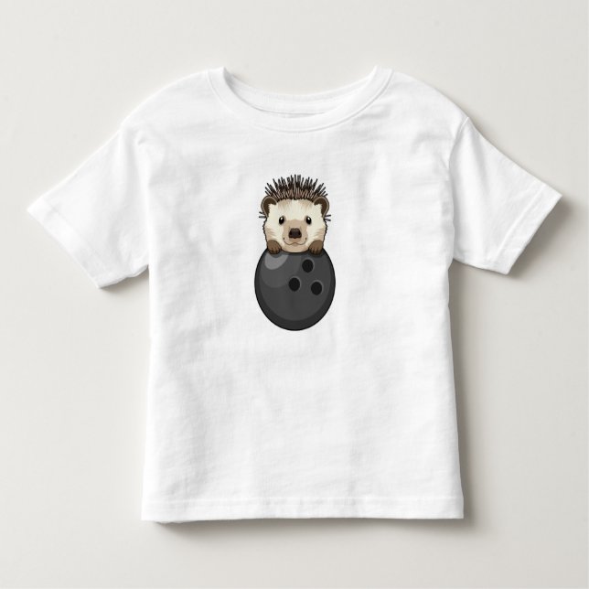 Hedgehog at Bowling with Bowling ball Toddler T-Shirt (Front)