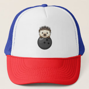 Hedgehog at Bowling with Bowling ball Trucker Hat