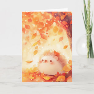 Hedgehog Autumn Retreat Card