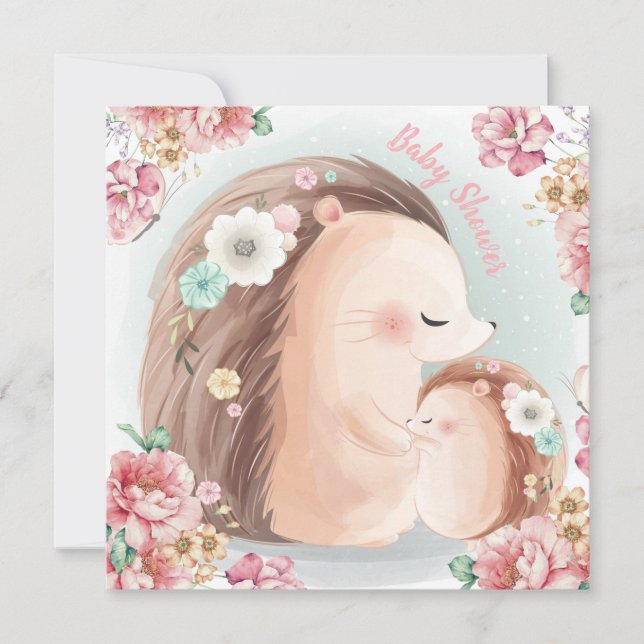 Hedgehog Baby Shower Invitation (Front)
