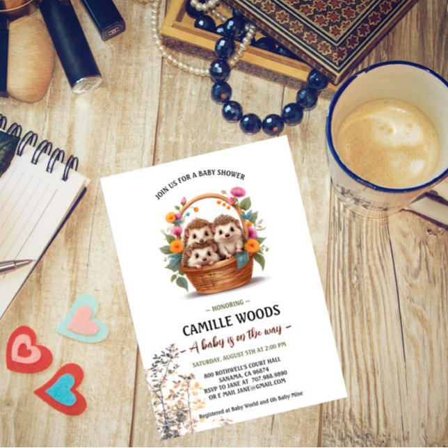 Hedgehog Baby Shower Invitation (Creator Uploaded)