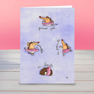 HEDGEHOG BALLET greeting card by Nicole Janes