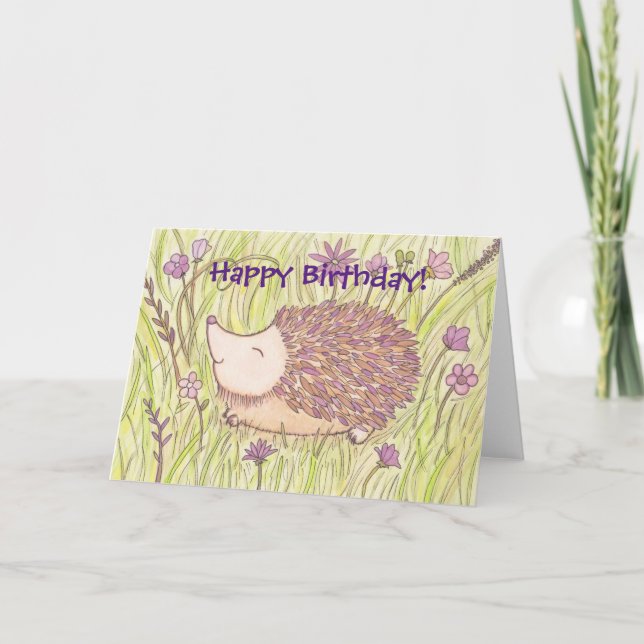 Hedgehog Birthday Card (Front)