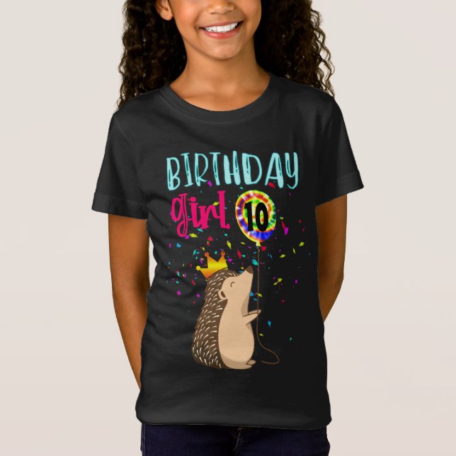 Hedgehog Birthday Girl Party Gifts T-Shirt (Front)