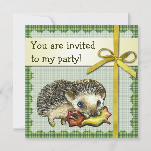 Hedgehog birthday invitation (Front)