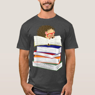 Hedgehog Book Lover Hedgepig FurzePig Bookworm Ner T-Shirt