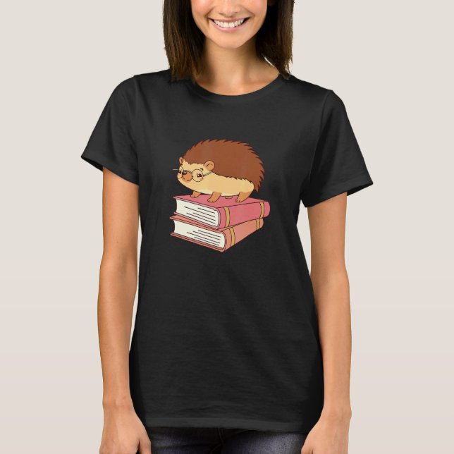 Hedgehog Book Reading T-Shirt (Front)