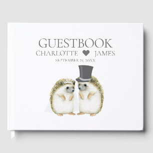 Hedgehog Bride Groom Cute Couple Wedding Guest Book