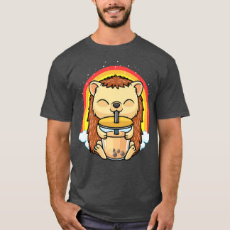 Hedgehog Bubble Tea Boba Kawaii Aesthetic Anime Pr T-Shirt