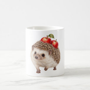 Hedgehog Carrying Red Apples Coffee Mug