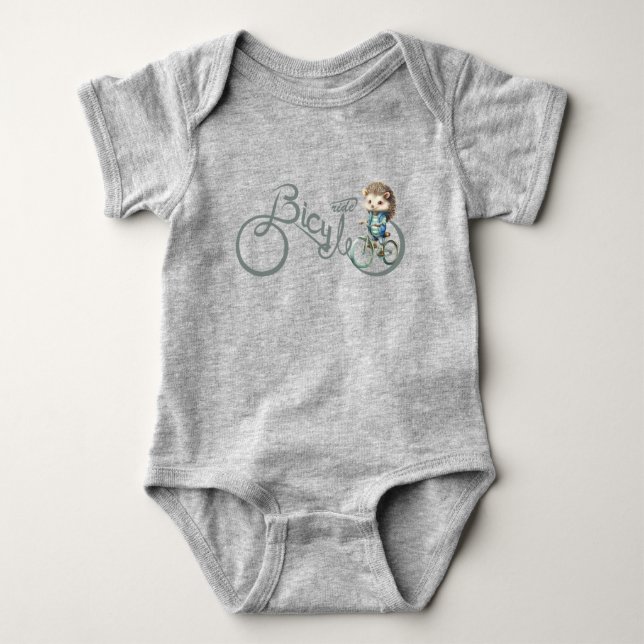 Hedgehog, Cartoon Rider Baby Bodysuit (Front)