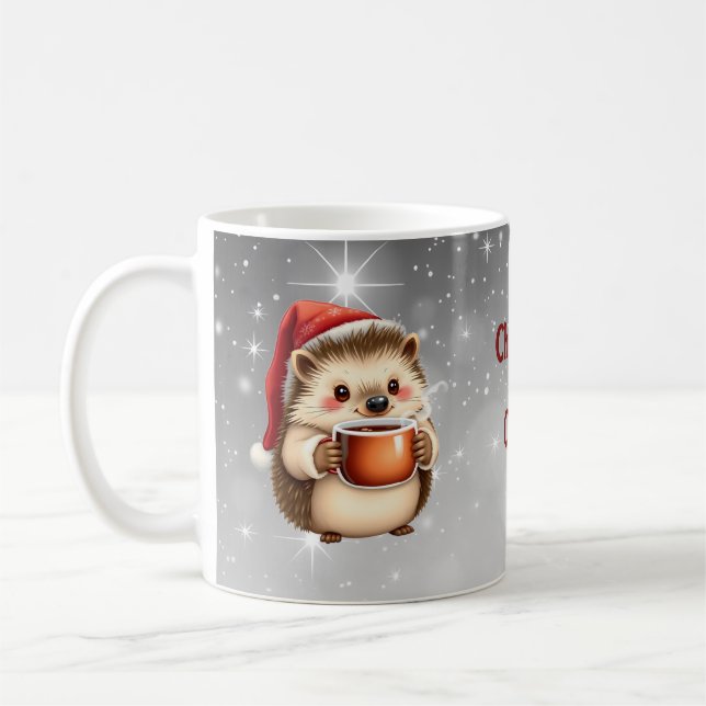 Hedgehog Christmas Coffee  Mug (Left)