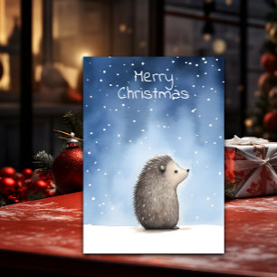 Hedgehog Christmas Holiday Card